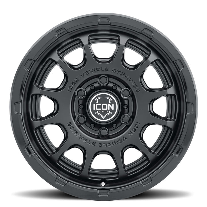 ICON Alloys Rancho, Double Black, 17 x 8.5 / 6 x 5.5, 0mm Offset, 4.75" Backspace