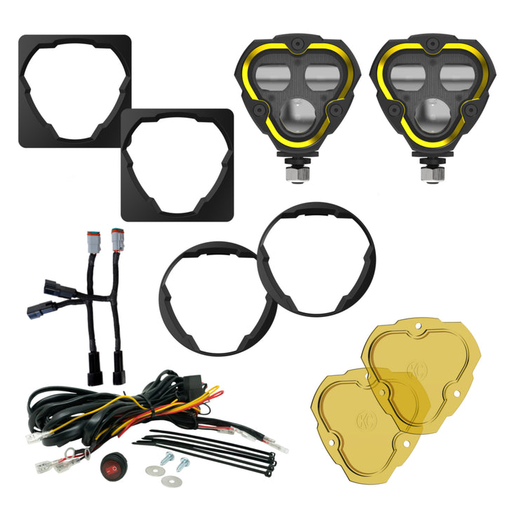 KC HiLiTES FLEX ERA 3 Dual Mode SAE Fog Lights 2-Light Master Kit for Toyota Tacoma, 4Runner, Tundra (Part #97155)