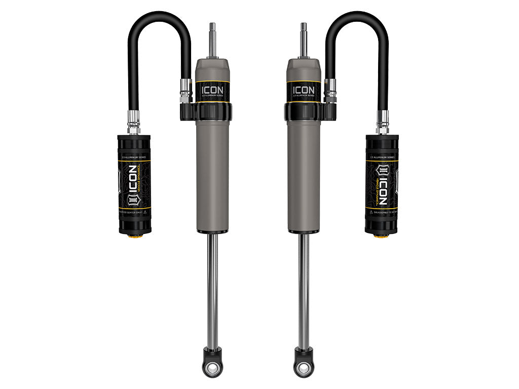ICON 2005-2026 Ford Super Duty 4WD, 0-2.5” Lift, Front, V.S. 2.5 Aluminum Series Shock Absorbers, Remote Reservoir, Pair