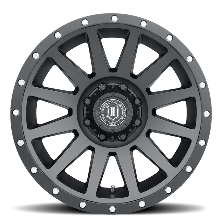 ICON Alloys Compression, Satin Black, 20 x 10 / 8 x 170, -19mm Offset, 4.75" Backspace