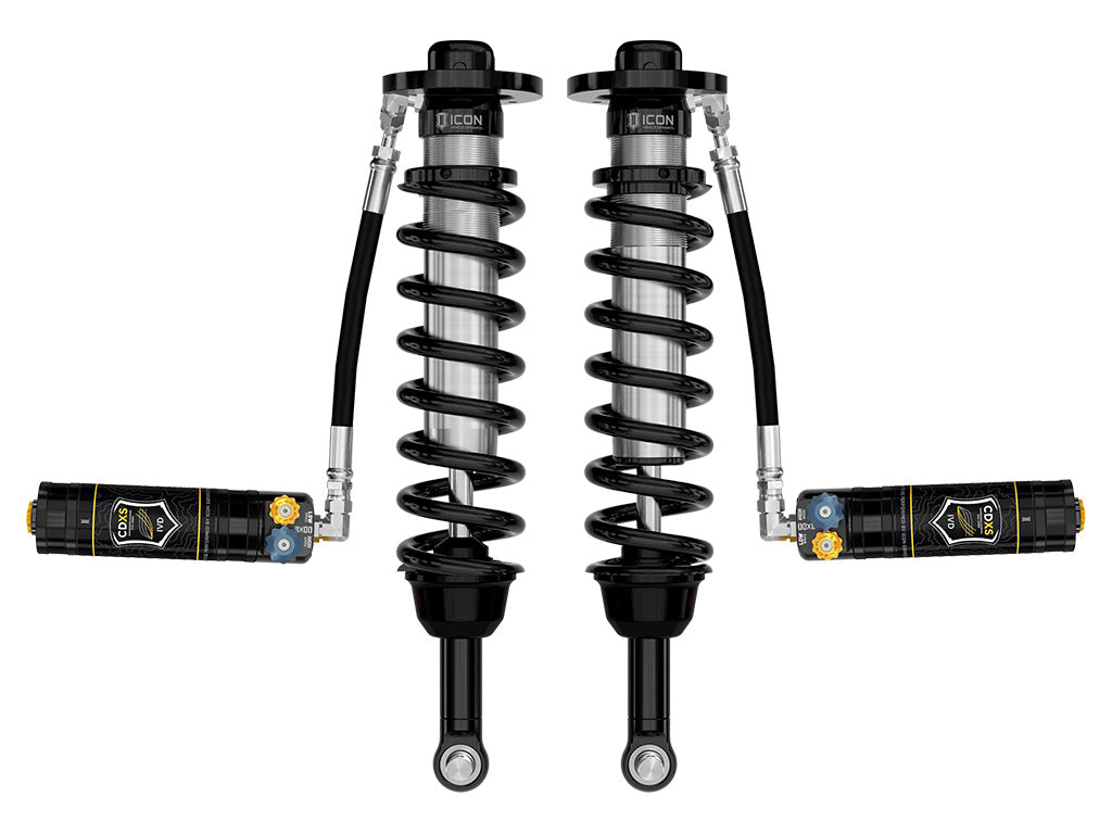 ICON 2021-2026 Ford F-150 4WD, 2.75-3.5" Lift, Front, V.S. 2.5 Series Coilover Kit, Remote Reservoir w/ CDXS, Pair