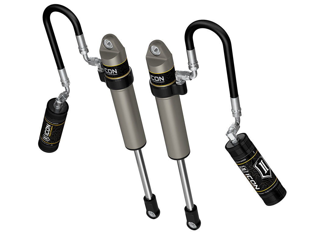 ICON 2005-2023 Toyota Tacoma/2003-2024 4Runner/2007-2014 FJ Cruiser/2003-2009 Lexus GX470, Front, V.S. 2.5 Aluminum Series Shock Absorbers, S2 Secondary Shocks, Remote Reservoir, Pair