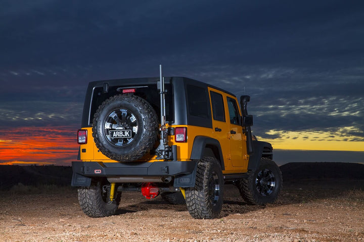 ARB 5650360 Rear Bumper for Jeep Wrangler – Steel Textured Black with Tow and Recovery Points