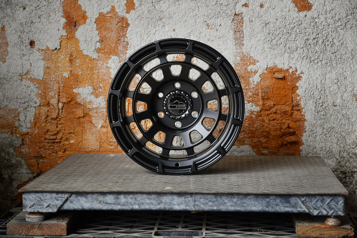 Overland Sector Badlander Forged 17x9 -12 6x139.7mm 106.1mm All Satin Black by Overland Sector | KOVA Offroad