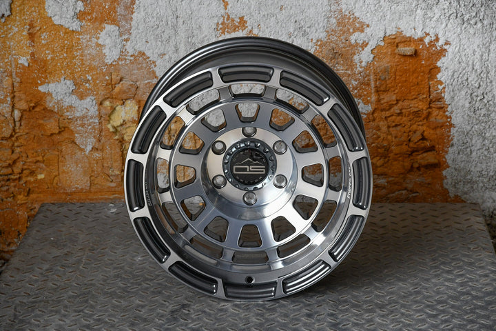 Overland Sector Badlander Forged 17x9 -35 6x139.7mm 106.1mm Gloss Gun Metal Machined Face by Overland Sector | KOVA Offroad