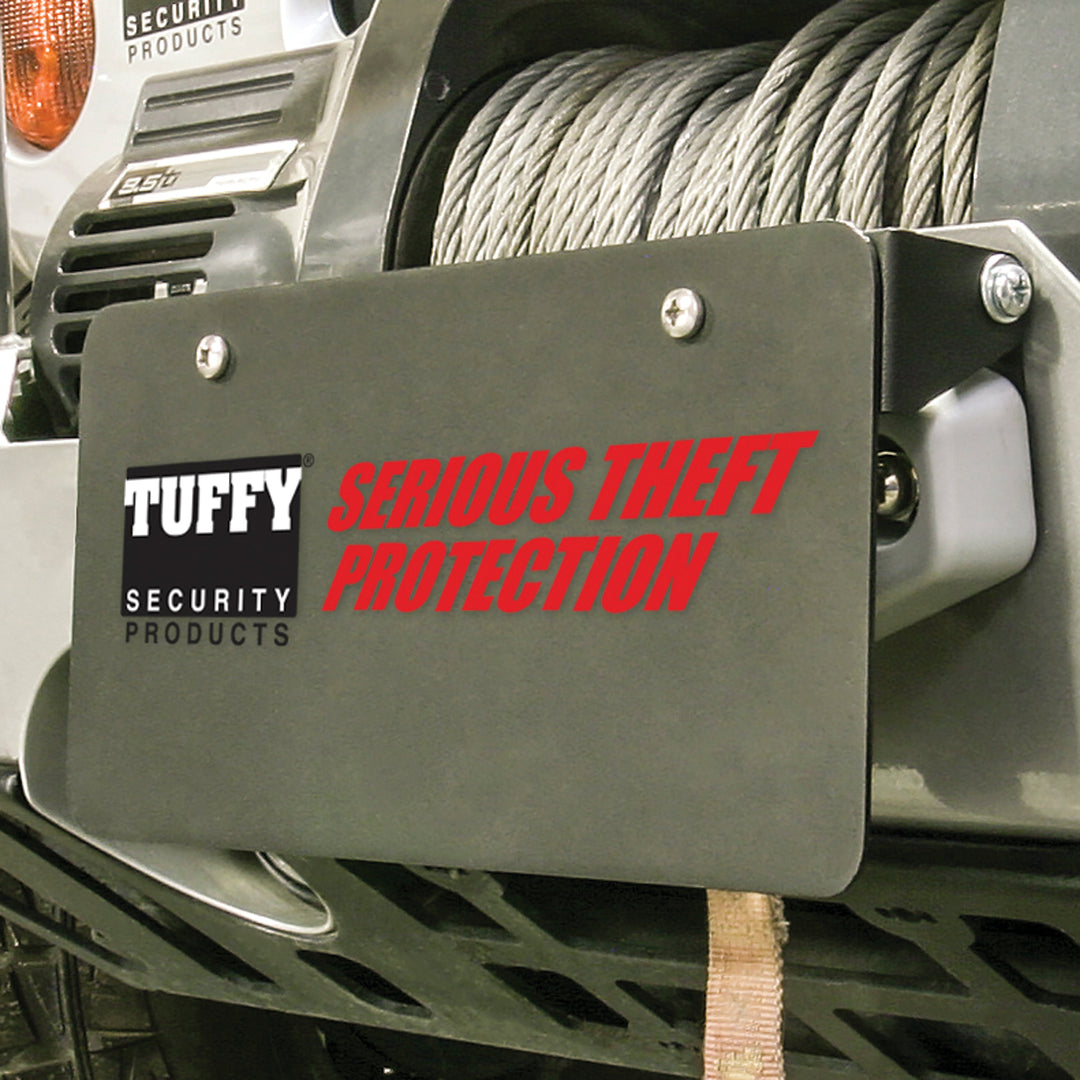 Tuffy Security Products Universal Flip-Up License Plate Holder for Hawse Winch Fairlead