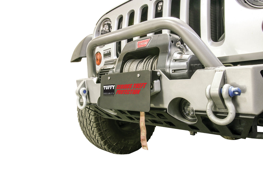 Tuffy Security Products Universal Flip-Up License Plate Holder for Hawse Winch Fairlead