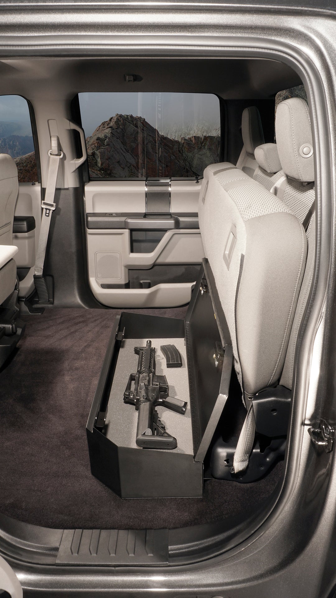 Tuffy Security Products Underseat Lockbox for Ford F-Series SuperCrew – 3-Digit Combination Safe (Part #34401A)