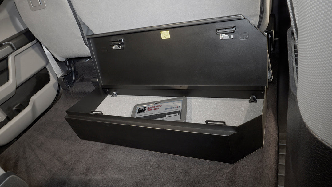 Tuffy Security Products Underseat Lockbox for Ford F-Series SuperCrew – 3-Digit Combination Safe (Part #34401A)