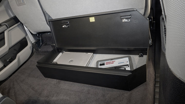 Tuffy Security Products Underseat Lockbox for Ford F-Series SuperCrew – 3-Digit Combination Safe (Part #34401A)