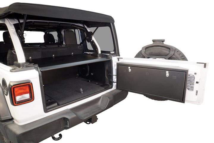 Tuffy Security Products Deluxe Cargo Enclosure for Jeep Wrangler JL with Alpine Subwoofer (Part #35101)