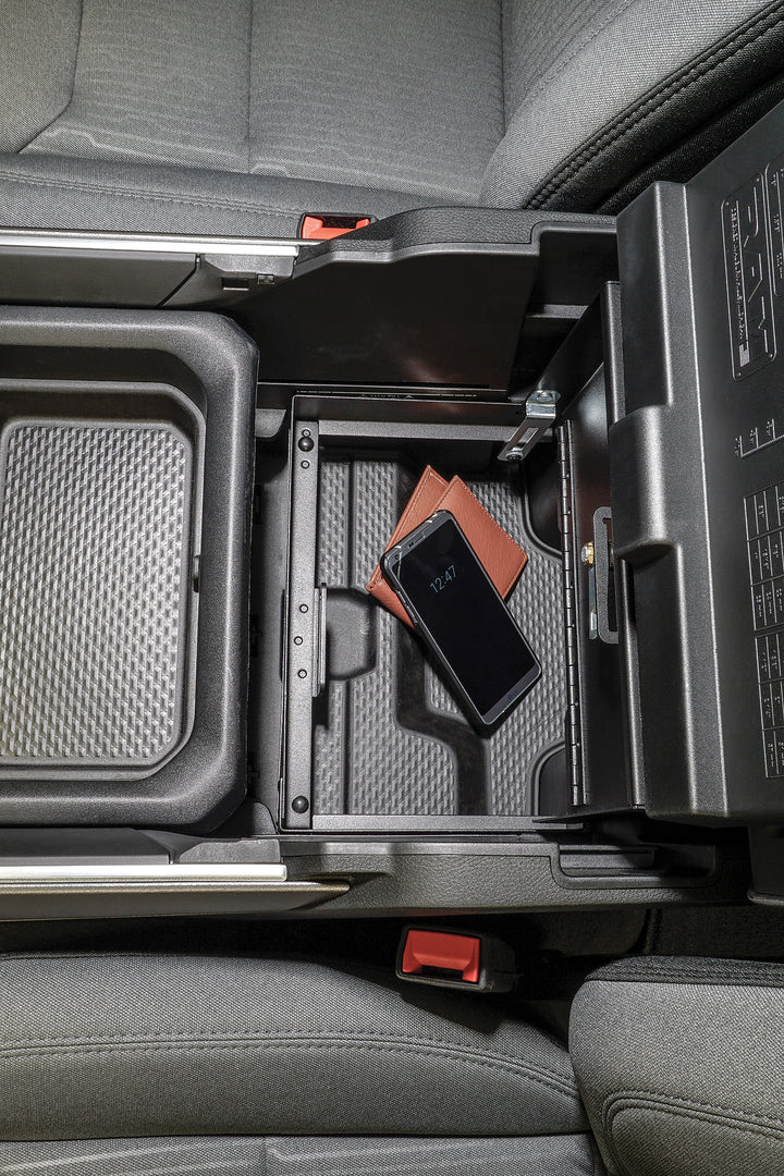 Tuffy Security Products Ram Console Safe 354-01 for 2019-2022 Ram 1500, 2500, 3500 - Lockable Steel Storage with Sliding Tray