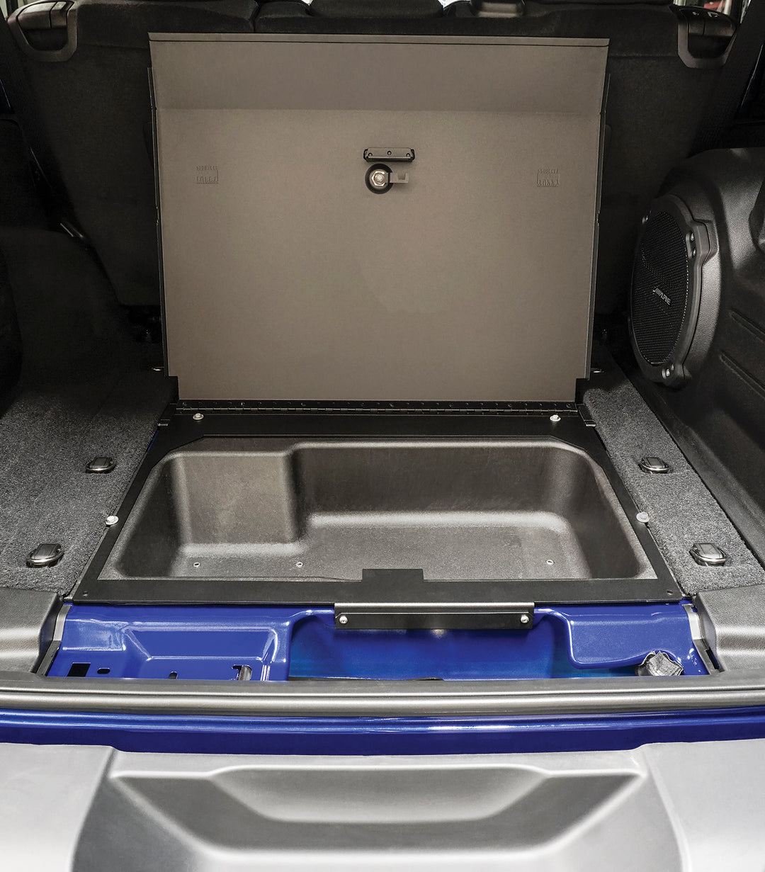Tuffy Security Products In-Floor Locking Cargo Lid for Jeep Wrangler JL 2018-2026 with 3-Digit Combination Lock