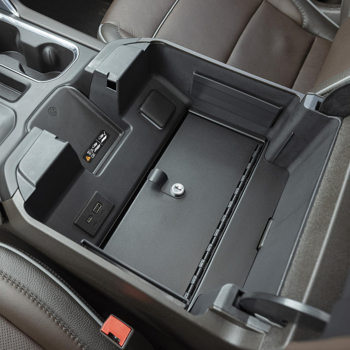 Tuffy Security Products Console Safe for Chevy/GMC Silverado and Sierra with Wireless Charging Pad (2021-2026)