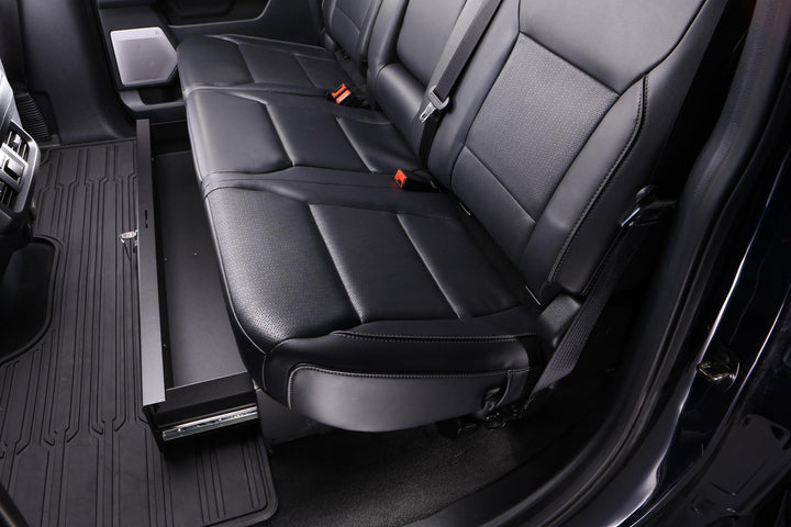 Tuffy Security Products Rear Underseat Drawer for Ford F-150, F-250, Chevy Silverado & GMC Sierra - Steel Lockable Storage Solution