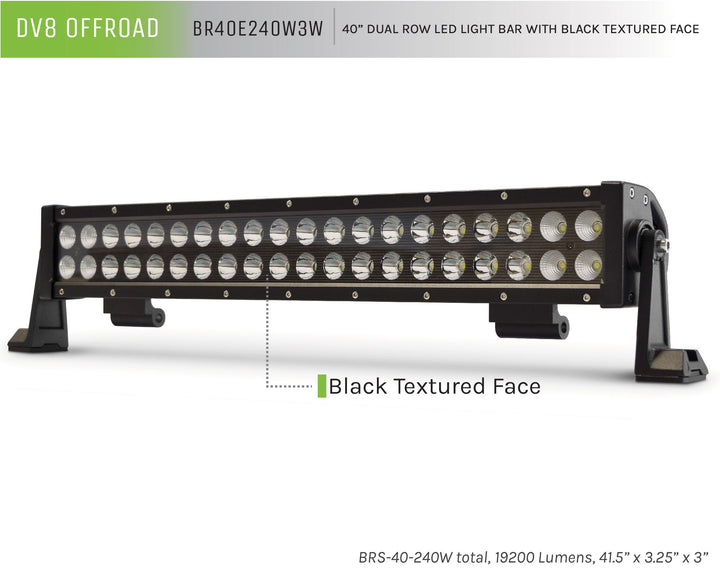DV8 Offroad Dual Row LED Light Bar With Black Bezel