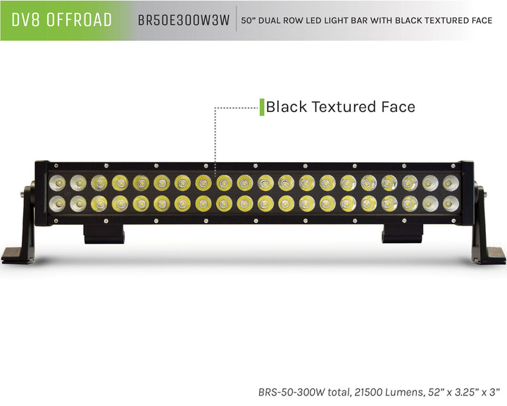 DV8 Offroad Dual Row Led Light Bar With Black Bezel