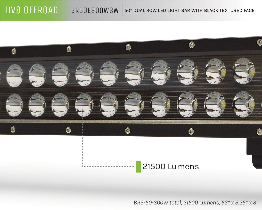 DV8 Offroad Dual Row Led Light Bar With Black Bezel