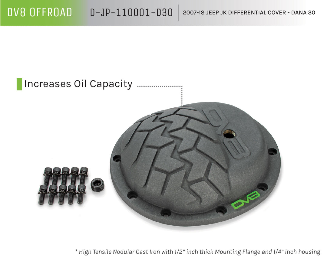 2007-2024 DV8 Offroad Jeep JK Differential Cover Dana 30
