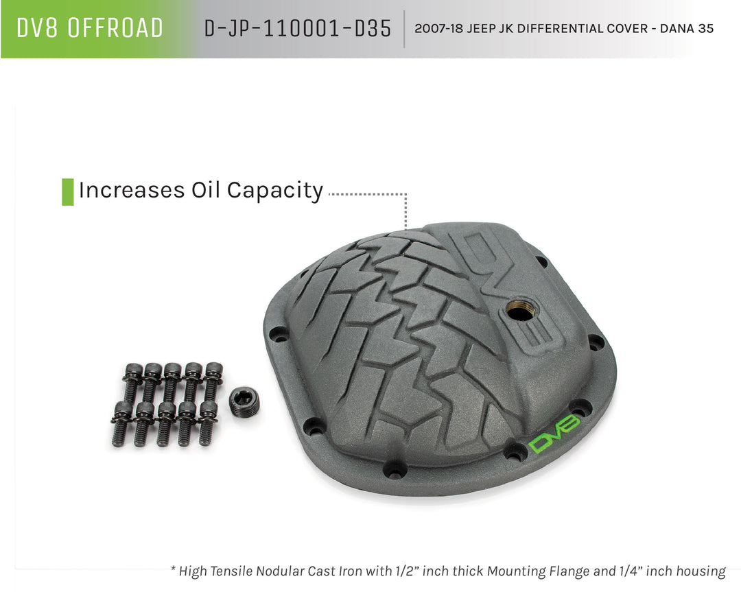 2007-2018 DV8 Offroad Jeep JK Differential Cover Dana 35