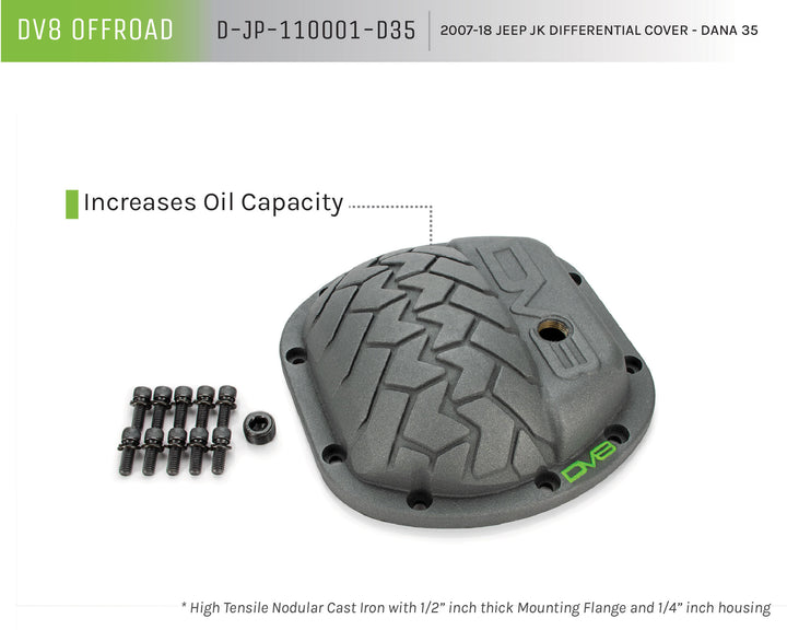 2007-2018 DV8 Offroad Jeep JK Differential Cover Dana 35
