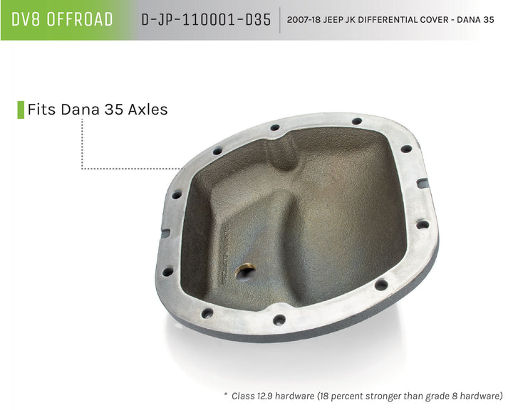 2007-2018 DV8 Offroad Jeep JK Differential Cover Dana 35