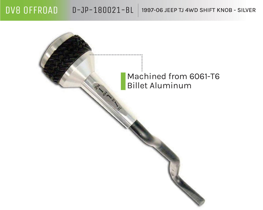 1997-2006 Jeep Wrangler TJ DV8 Offroad 4WD Shift Knob Silver