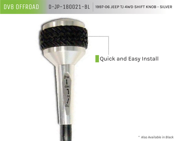 1997-2006 Jeep Wrangler TJ DV8 Offroad 4WD Shift Knob Silver
