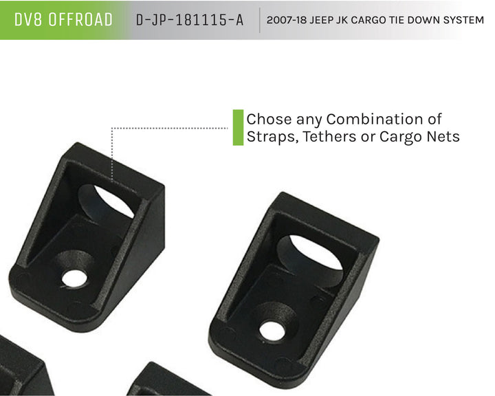 2007-2018 Jeep Wrangler DV8 Offroad Jeep JK Cargo Tie Down System