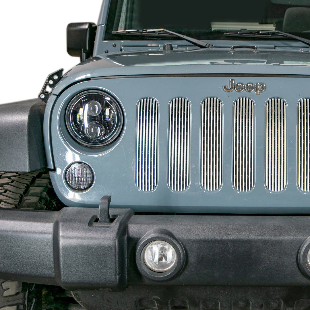 2007-2018 Jeep Wrangler JK JKU DV8 Offroad 7 Piece Grille Inserts
