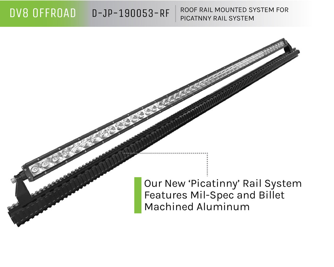 2007-2018 Jeep Wrangler JK JKU DV8 Offroad Jeep Roof Rail Mounted System