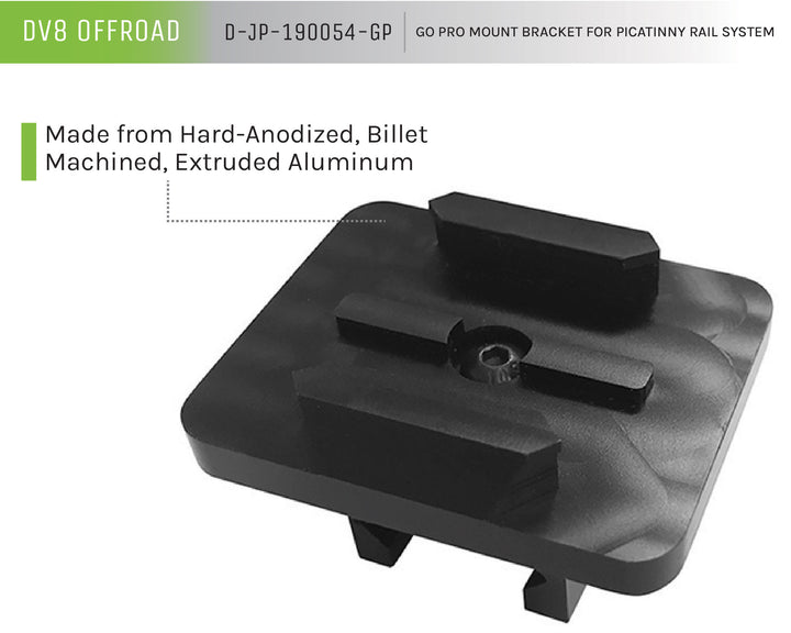 2007-2025 Jeep Wrangler Go Pro Mount Bracket for Picatinny Rail System