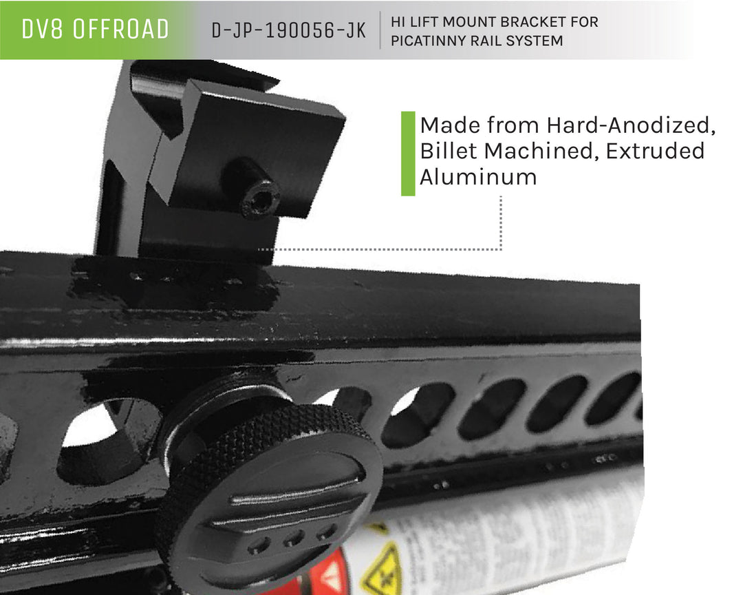 2007-2024 Jeep Wrangler, Gladiator Hi Lift Mount Bracket For Picatinny Rail System - Closeout