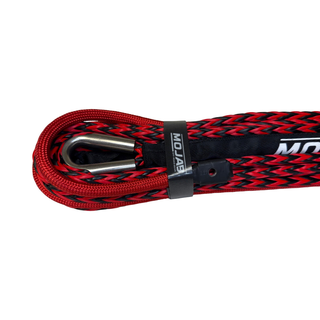 Premium 3/8” x 62’ dual black and red synthetic winch line