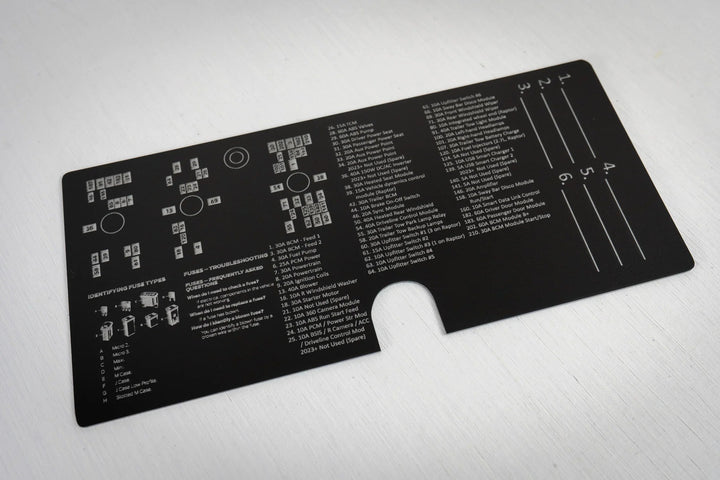Acrylic Laser Series Fuse Box Lid Label Plate - 2021-2026 Bronco