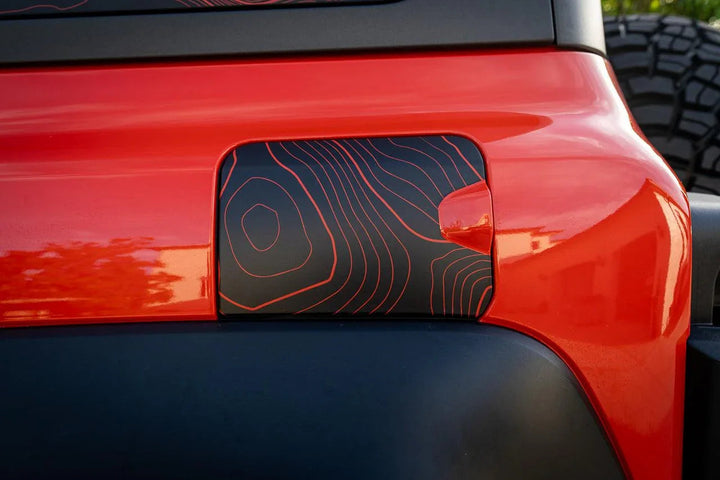 Printed Series Stealth Topo Fuel Door Overlay - 2021+ Bronco
