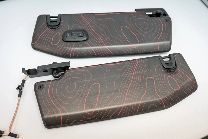Topographic Map Sun Visor Overlays - 2018+ Wrangler JL / Gladiator JT