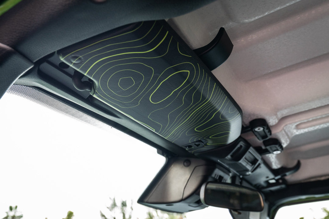 Topographic Map Sun Visor Overlays - 2018+ Wrangler JL / Gladiator JT