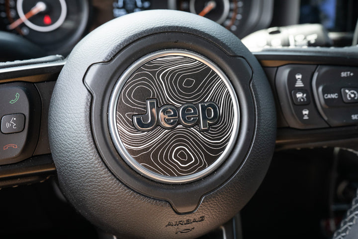 Topographic Steering Wheel Overlays - 2018+ Wrangler JL / Gladiator JT