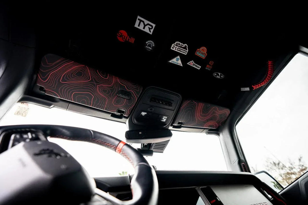 Topo Interior Sun Visor Overlays (Printed Series) - 2021+ Bronco (with Homelink)