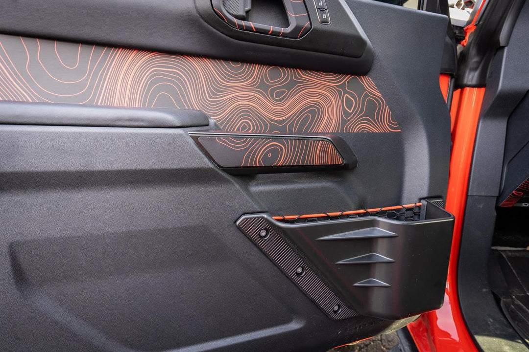 Topo Interior Front Door Grab Handle Overlay Kit (Printed + Laser Series) - 2021+ Bronco