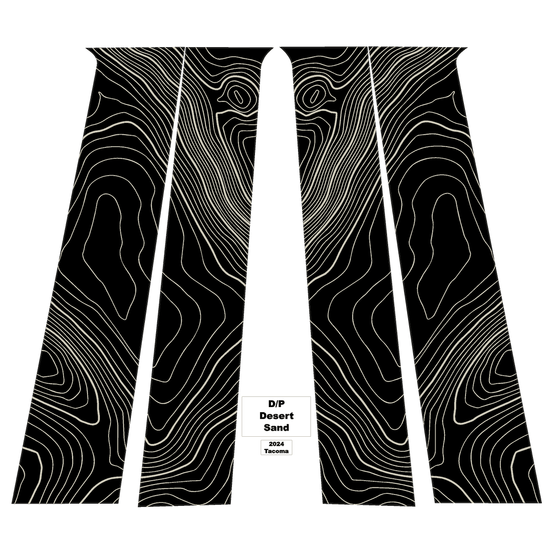 Topographic B Pillar Overlays - 2024+ Tacoma Double Cab / 2025+ 4Runner
