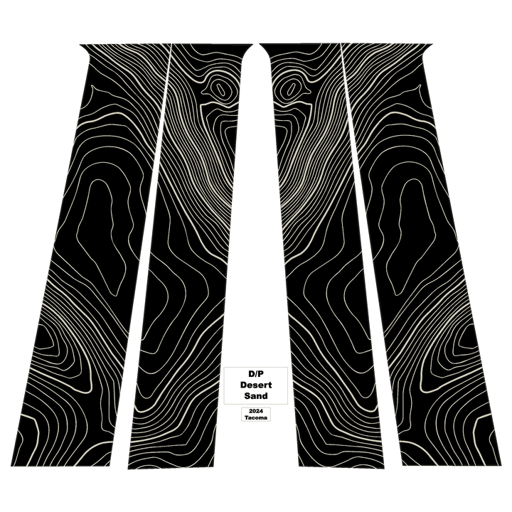 Topographic B Pillar Overlays - 2024+ Tacoma Double Cab / 2025+ 4Runner