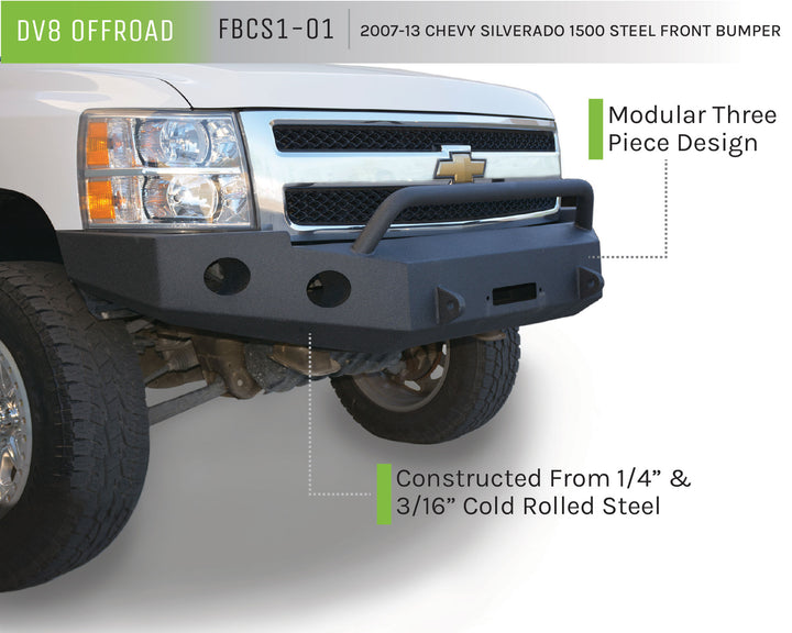 2007-2013 Chevrolet Silverado 1500 DV8 Offroad Steel Front Bumper