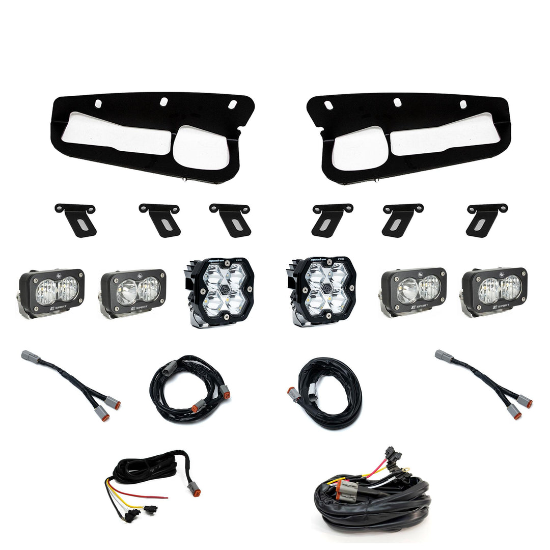 Baja Designs Squadron 2.0 Pro/Dual S2 Sport Fog Pocket Light Kit for Ford Bronco and Bronco Raptor with Steel Bumper