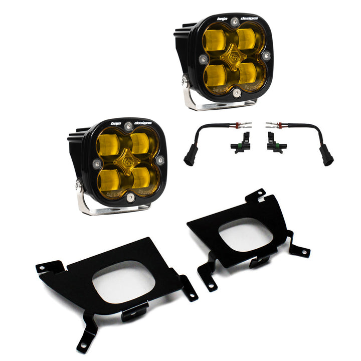 Baja Designs Squadron SAE Fog Pocket Light Kit for Chevrolet Silverado (’19-’22) – Wide Cornering Amber LED Auxiliary Lights