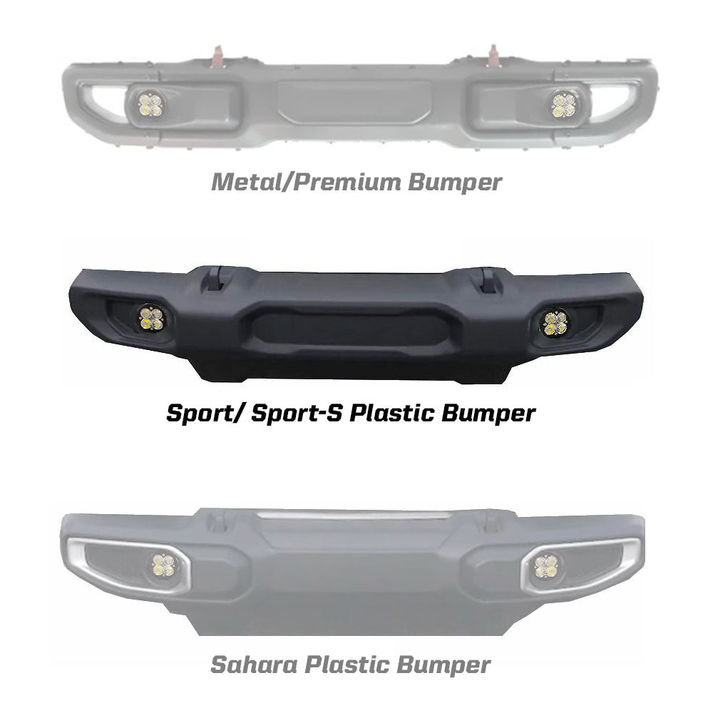 Baja Designs Squadron-R SAE Fog Pocket Light Kit for Jeep JL & Gladiator with OE Sport Bumper