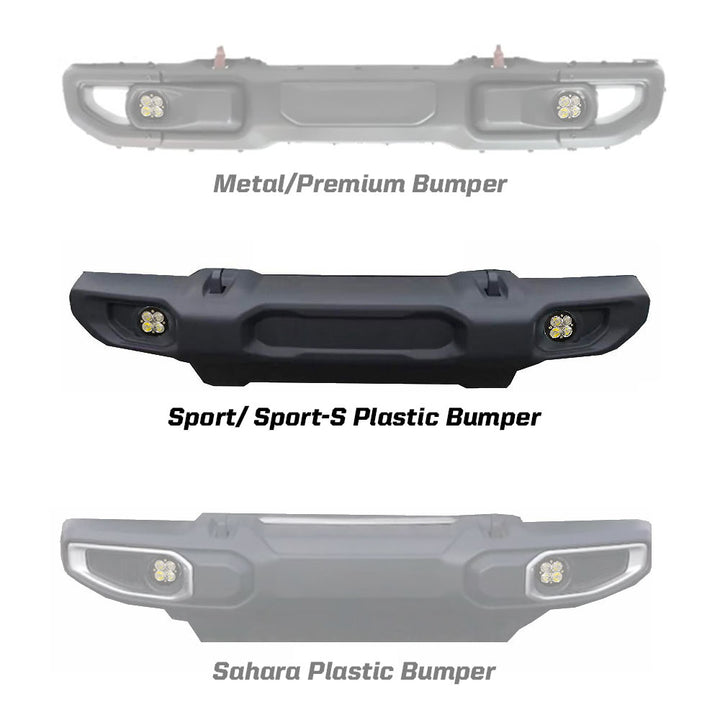 Baja Designs Squadron-R SAE Fog Pocket Light Kit for Jeep JL & Gladiator with OE Sport Bumper
