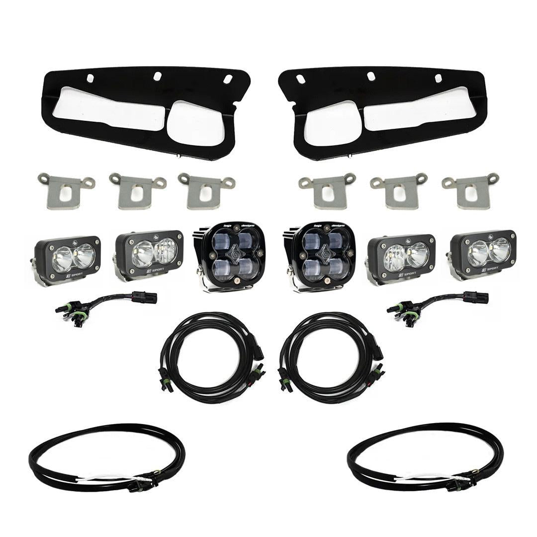 Baja Designs Squadron SAE/Dual S2 Sport Steel Bumper Fog Pocket Light Kit for Ford Bronco 2021-2026