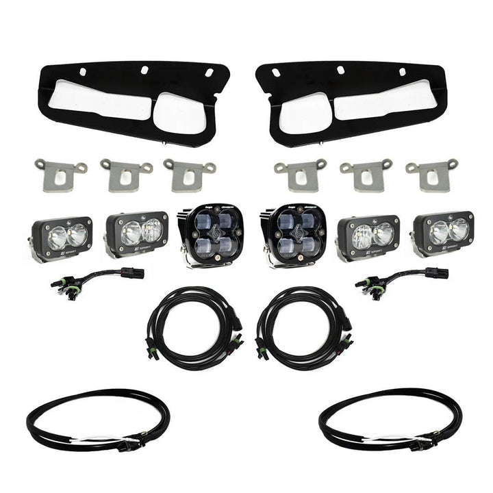Baja Designs Squadron SAE/Dual S2 Sport Steel Bumper Fog Pocket Light Kit for Ford Bronco 2021-2026